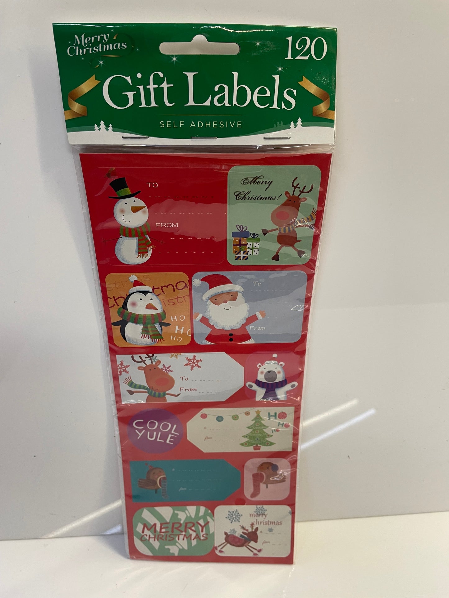 Merry Christmas Self Adhesive Label Stickers 120Pk