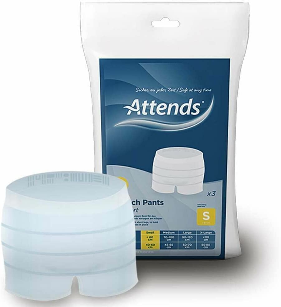 Attends Washable Fixation Stretch Fit Pants Comfort - Small (1 Pack of 3) (Small) - nappyworlduk