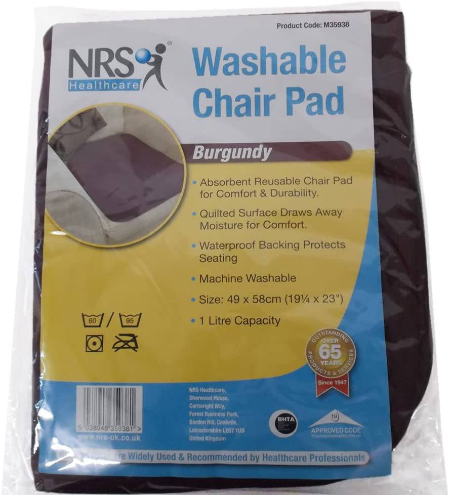 NRS Healthcare M35938 Incontinence Protection Chair Pad- Burgundy - nappyworlduk