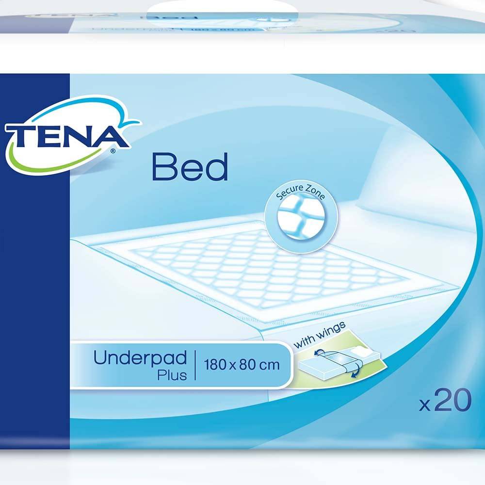 NRS Healthcare Tena Disposable Bed and Chair Pads 180 x 80 cm (71 x 31.5 inch) - Pack 20 (Eligible for VAT relief in the UK) - nappyworlduk