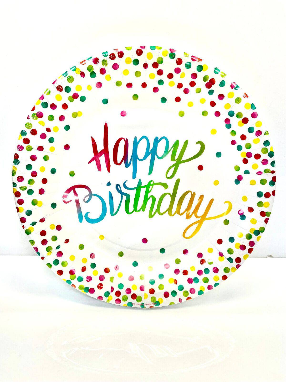 Happy Birthday Disposable Paper Plates 30cm,Pack of10 - nappyworlduk