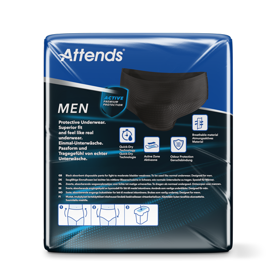 Attends for Men pads Underwear - nappyworlduk
