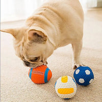 Professional Class- Voted No.1 for Quality Dog Balls Set of 5 Squeaky Balls for Dogs Including 1 Solid Flex Dog Toy Play Ball with Handle