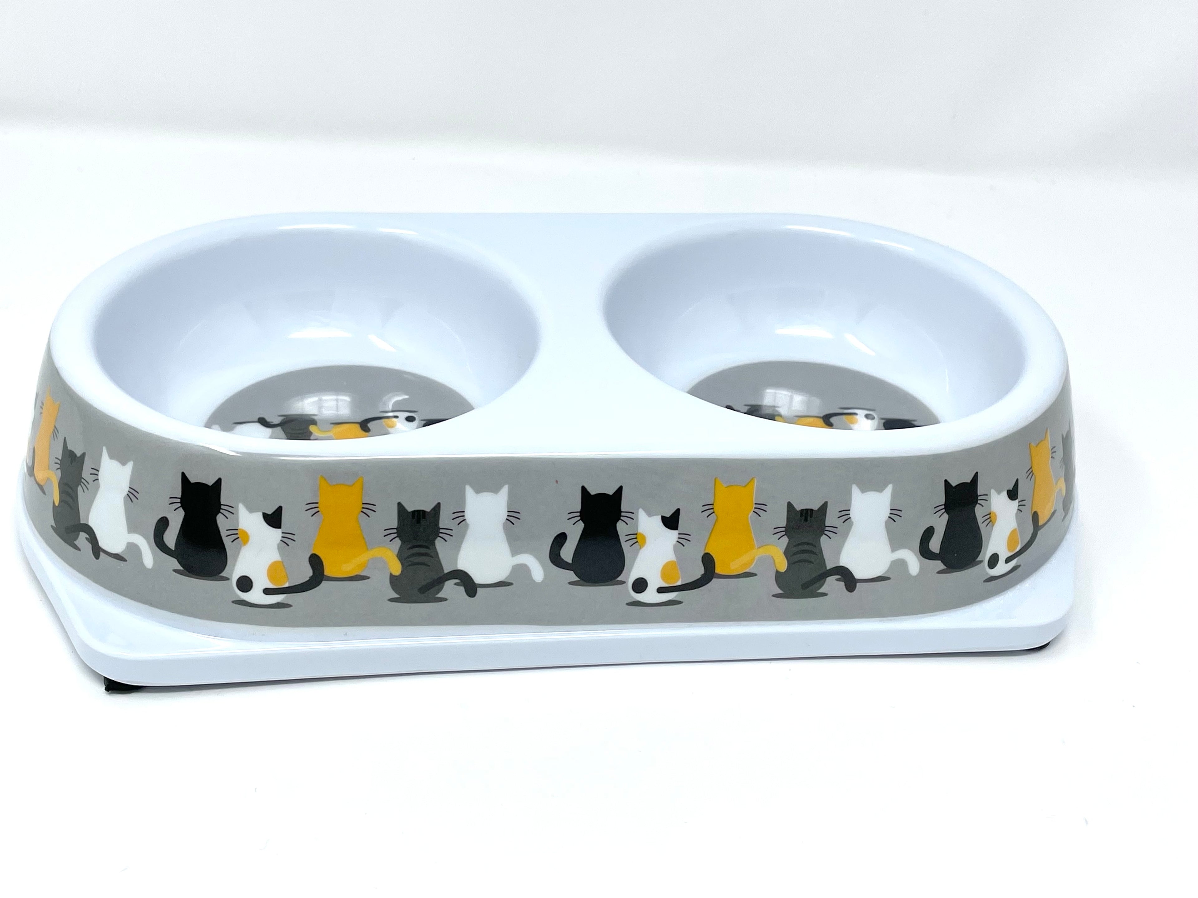Cat Bowl Double Dinner Plastic