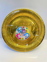 Gold Round Paper Plates Pack of 15-9" inches Pack of 15 - nappyworlduk