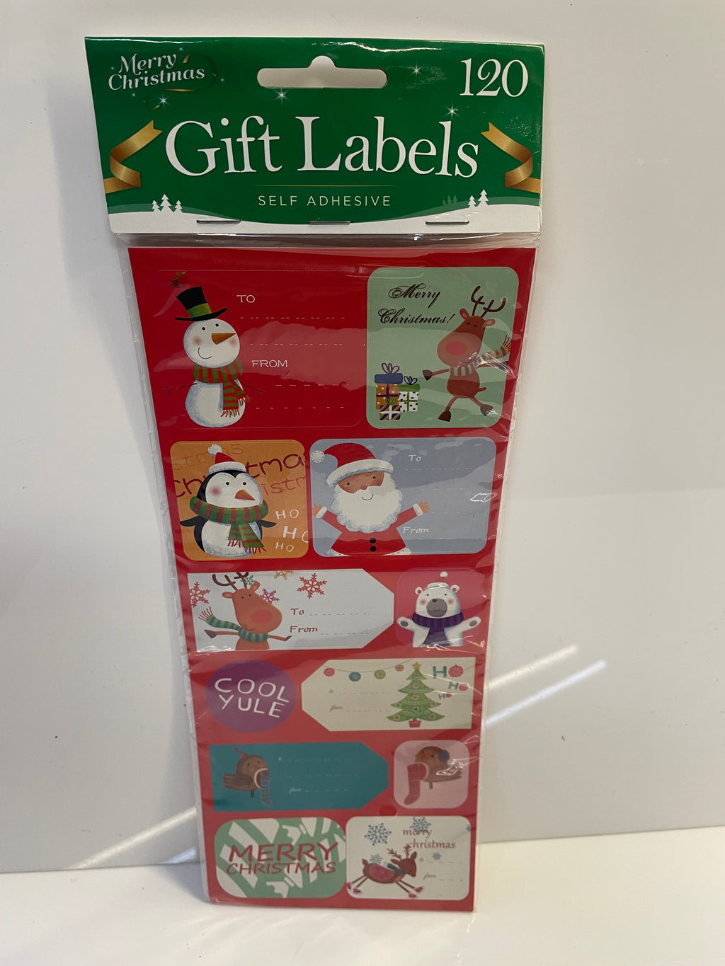 Merry Christmas Self Adhesive Label Stickers 120Pk