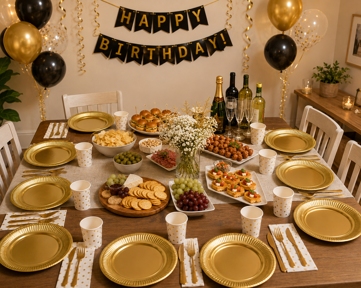 Gold Round Paper Plates 9 inch Pack of 15