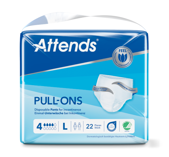 Attends Pull-Ons 4S Unisex Incontinence Pants Small Medium Large Pack of 22