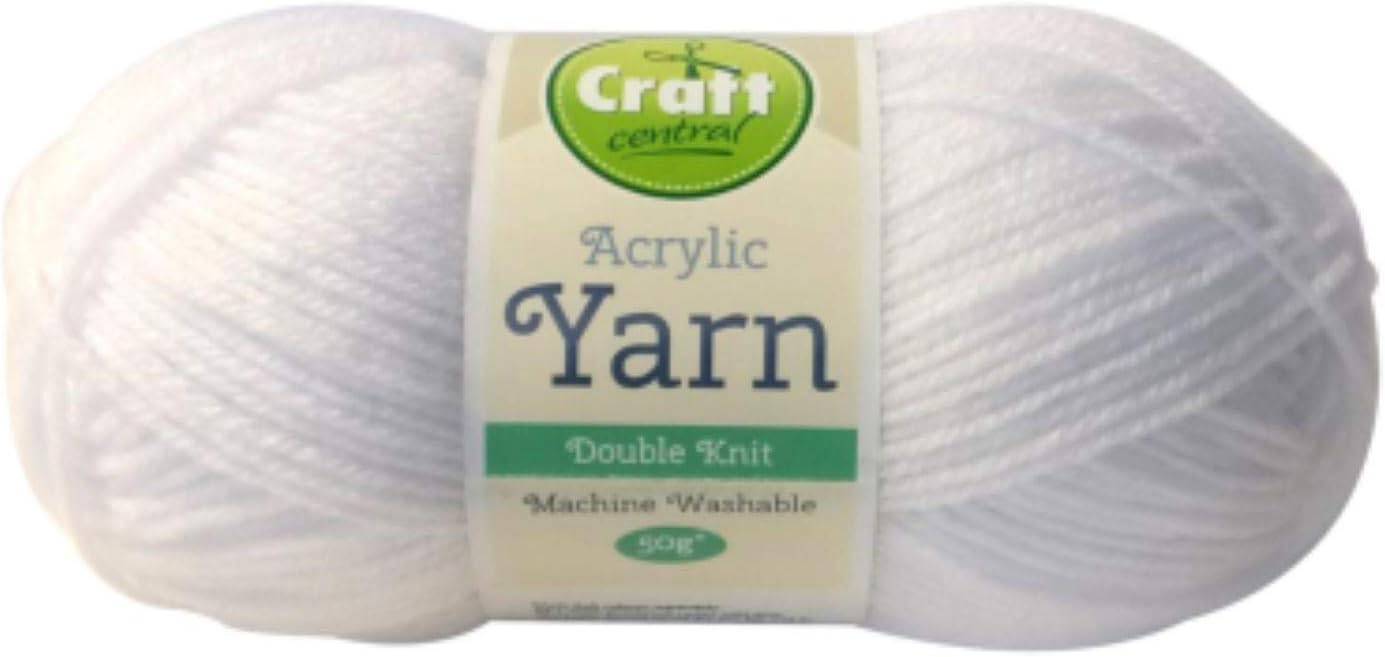 Acrylic Double Knit Yarn White 50g - nappyworlduk
