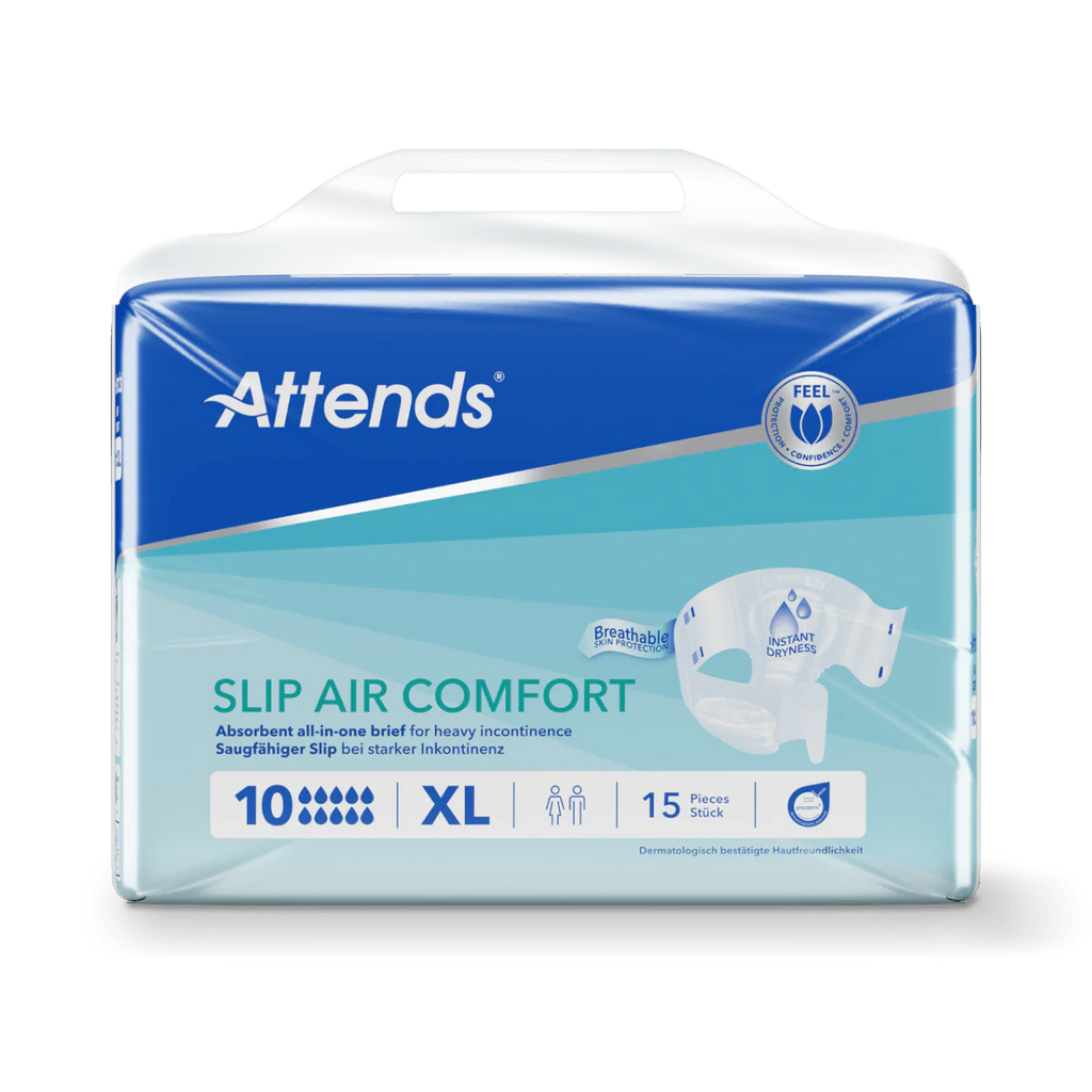 Attends Slip Air Comfort 10 XL -1 Pack of 15 Designed to Manage Heavy Urinary and/or faecal Incontinence