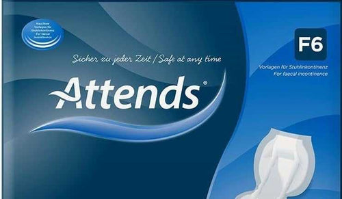 Attends F6 Fecal Incontinence Pad single pack with anatomically shaped design and leak-proof barrier cuffs