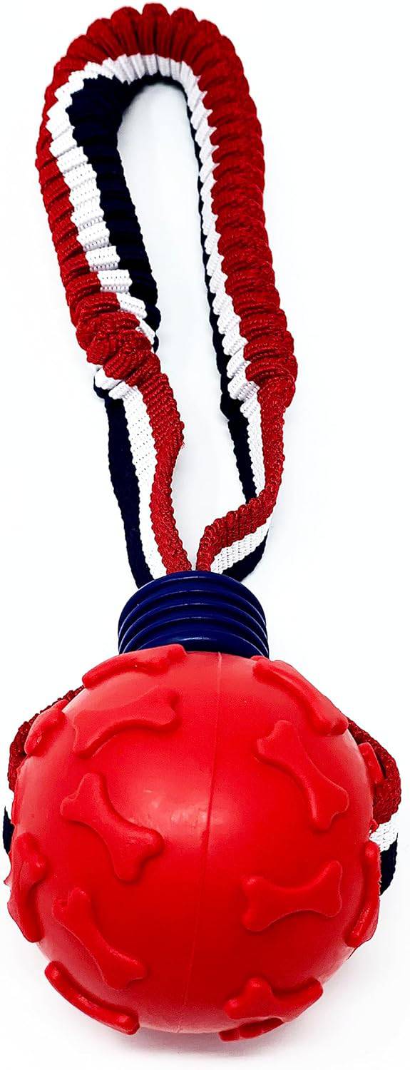 Ball on a rope Dog Balls Squeaky Balls - nappyworlduk