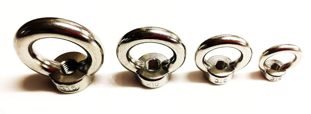 Eye Nut M12  A4 Stainless Steel Marine Grade Pack of 2 pieces