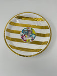 Disposable Gold  White Round Paper Plates Pack of 15-9" inches Pack of 15 -Ideal for All Party Occassions - nappyworlduk
