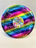 Disposable Multicolour Rainbow Round Paper Plates Pack of 15-9" inches Pack of 15 -Ideal for All Party Occassions - nappyworlduk