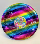 Disposable Multicolour Rainbow Round Paper Plates Pack of 15-9" inches Pack of 15 -Ideal for All Party Occassions - nappyworlduk