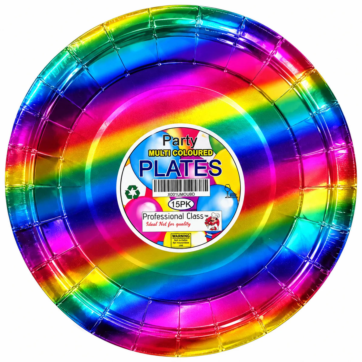 Disposable Multicolour Rainbow Round Paper Plates Pack of 15-9" inches Pack of 15 -Ideal for All Party Occassions - nappyworlduk