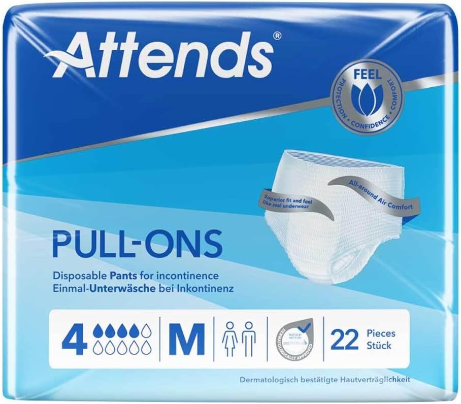 Attends Unisex Incontinence Pull-Ons 4M - Medium-75-110cm (1 Pack of 22)