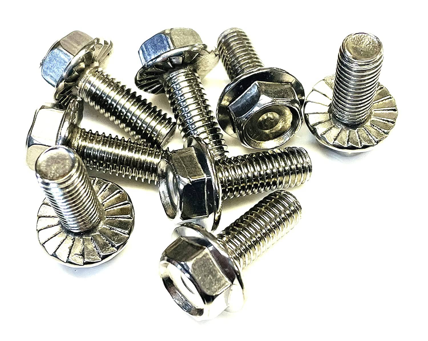 8mm Flanged Hex Head Bolts (4 PACK) M8 x 20mm A2 Grade Stainless Steel Flange Hexagon Head Bolt / Screw. Free UK Delivery - nappyworlduk