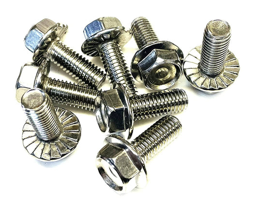 8mm Flanged Hex Head Bolts (4 PACK) M8 x 20mm A2 Grade Stainless Steel Flange Hexagon Head Bolt / Screw. Free UK Delivery - nappyworlduk