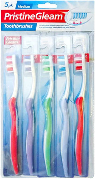 Adult Toothbrush Pack of 5-Medium - nappyworlduk