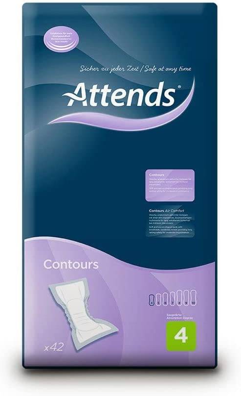 Attends Contours Regular 4 Pads Pack of 42 - nappyworlduk