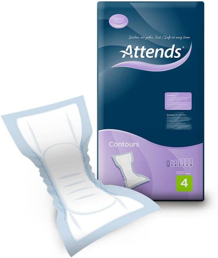 Attends Contours Regular 4 Pads Pack of 42 - nappyworlduk