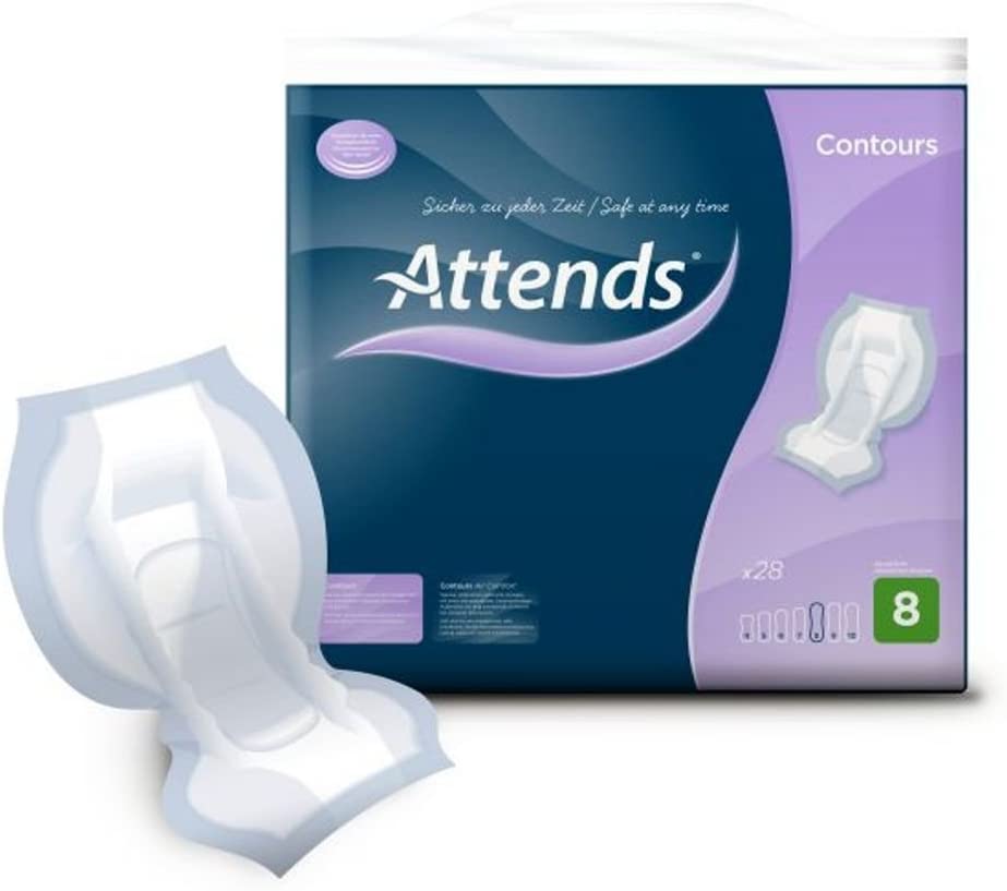 Attends Contours Regular 8 Pads Pack of 28 - nappyworlduk