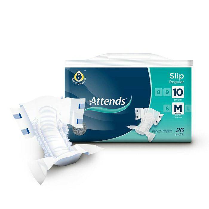 Attends Unisex Incontinence Pads Slip Regular 10 - Extra Large (1 Pack of 14) - nappyworlduk