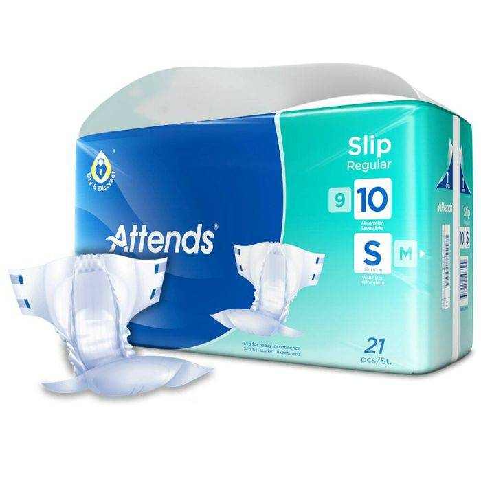 Attends Unisex Incontinence Pads Slip Regular 10 - Extra Large (1 Pack of 14) - nappyworlduk