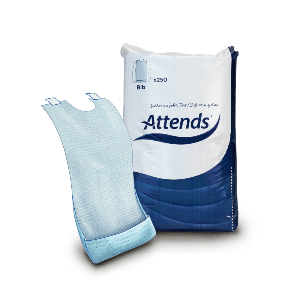 Attends Disposable Bibs Single Package of 250 Units - nappyworlduk