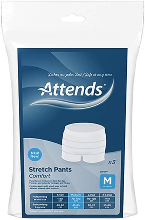 Attends Washable Fixation Stretch Fit Pants Comfort - Medium (1 Pack of 3) - nappyworlduk