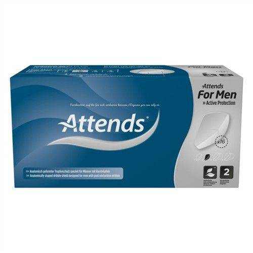 Attends for Men Level 2-Pack of 16 body shaped shields for light bladder weakness and post micturition dribble