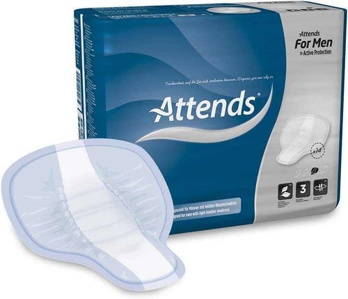Attends for Men pads Level 4 pack with 14 pads for higher absorbency and discreet fit
