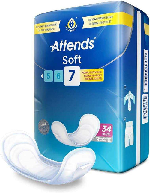 Attends Soft 7 micro-incontinence pads pack of 34 for heavy urinary leakage