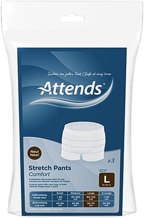 Attends Washable Fixation Stretch Fit Pants Comfort - Small (1 Pack of 3) (Large) - nappyworlduk