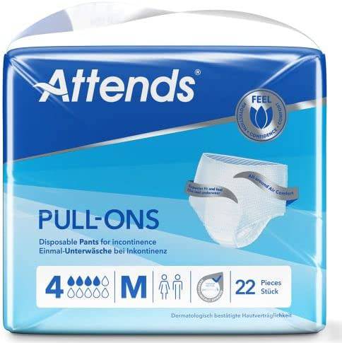 Attends Unisex Incontinence Pull-Ons 4M - Medium-75-110cm (1 Pack of 22)