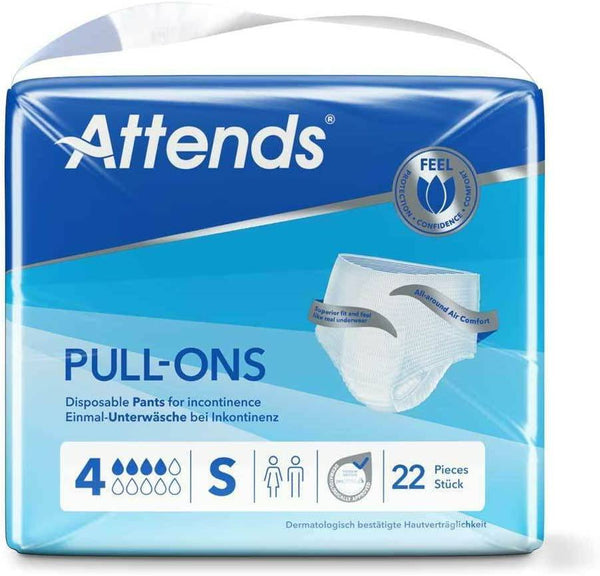 Attends Unisex Incontinence Pull-Ons 4S - Small-60-90cm (1 Pack of 22) - nappyworlduk