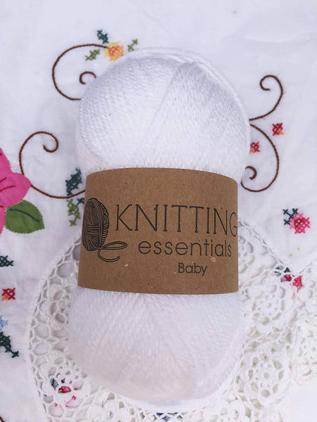Acrylic Double Knit Yarn White 50g - nappyworlduk