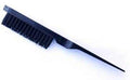 Black hair brush for styling, back combing, and hair care with a long handle design.