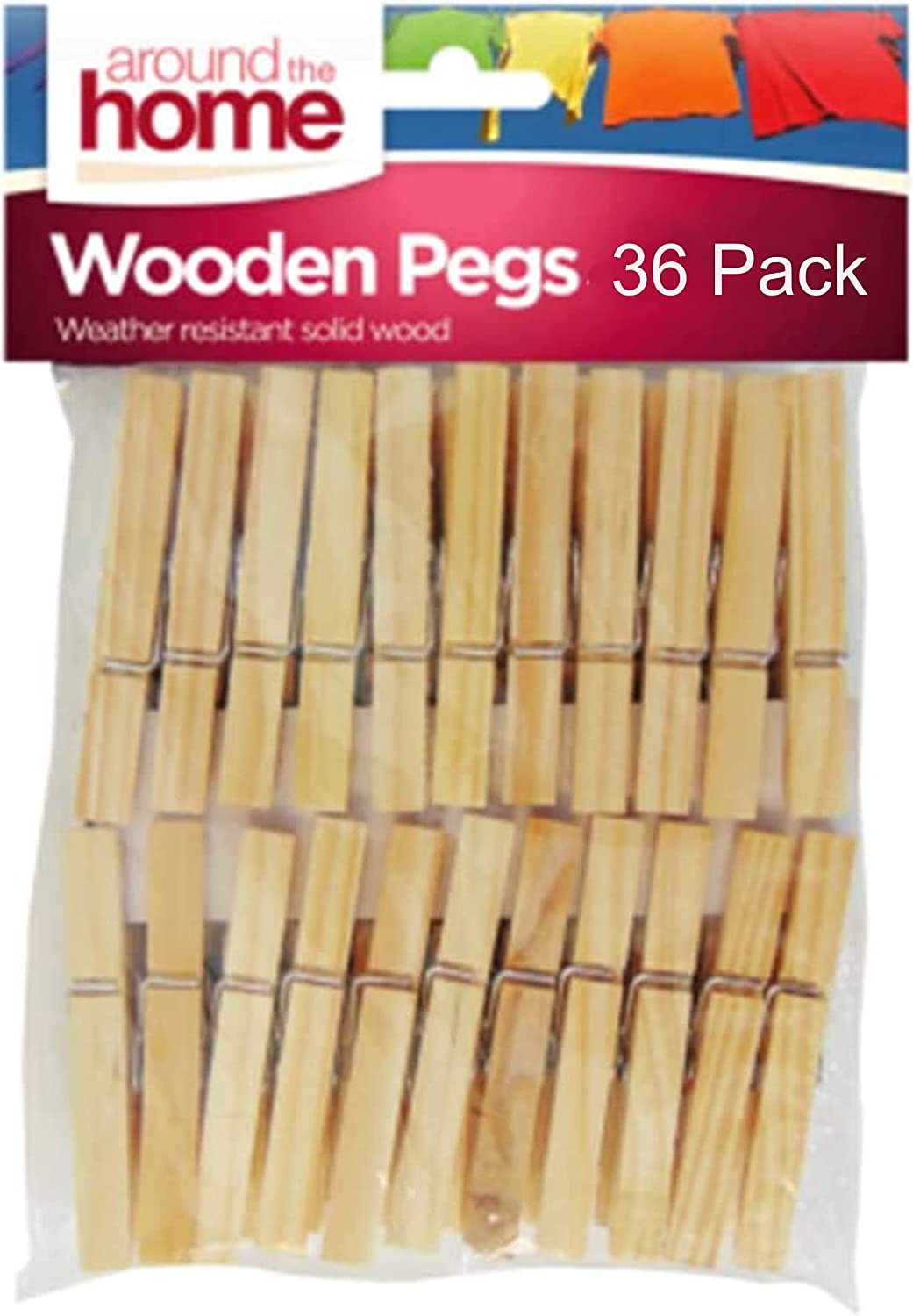 Around The Home Wooden Clothes Peg 36pk - nappyworlduk