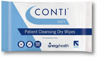 Synergy Health 3 Packs of 100 Conti Soft Large Dry Patient Cleansing Wipes - nappyworlduk