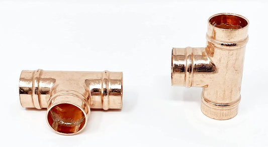 Pre-Soldered Copper Tee 15mm - Pack of 2 - nappyworlduk