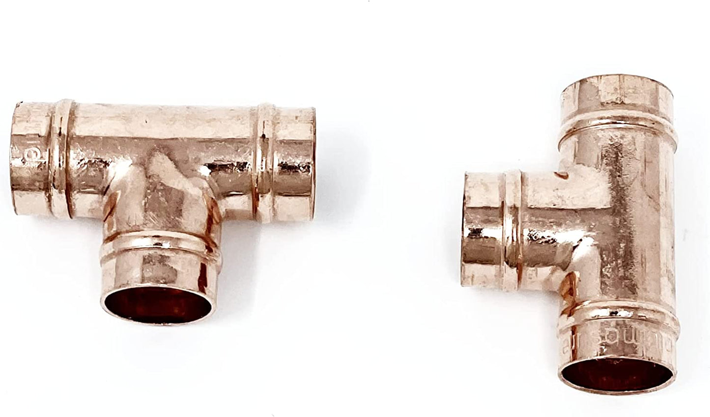 Pre-Soldered Copper Tee 15mm - Pack of 2 - nappyworlduk