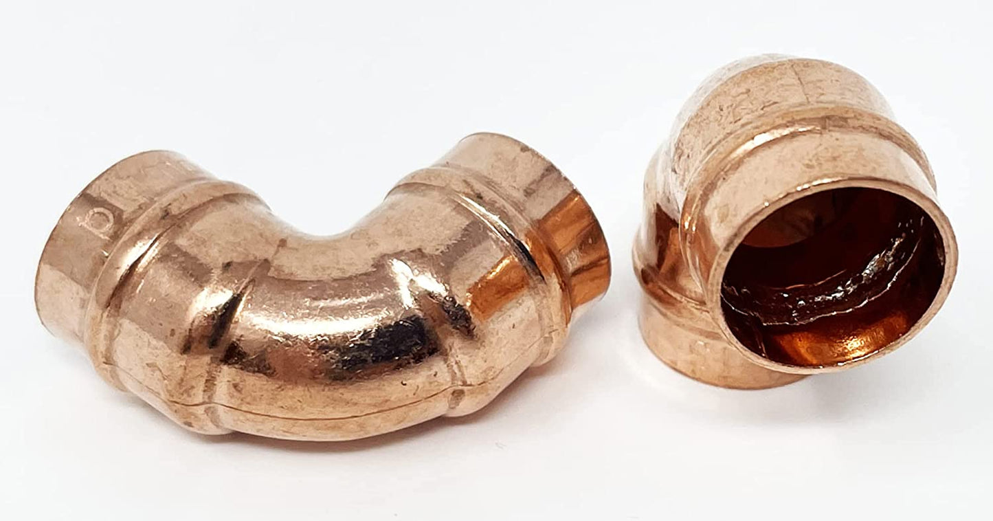 Pre-Soldered Copper Elbow 15mm - Pack of 2 - nappyworlduk