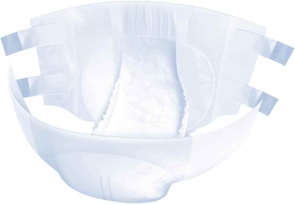 iD Expert Slip all-in-one white incontinence brief with adhesive tabs and high absorbency for moderate to heavy use