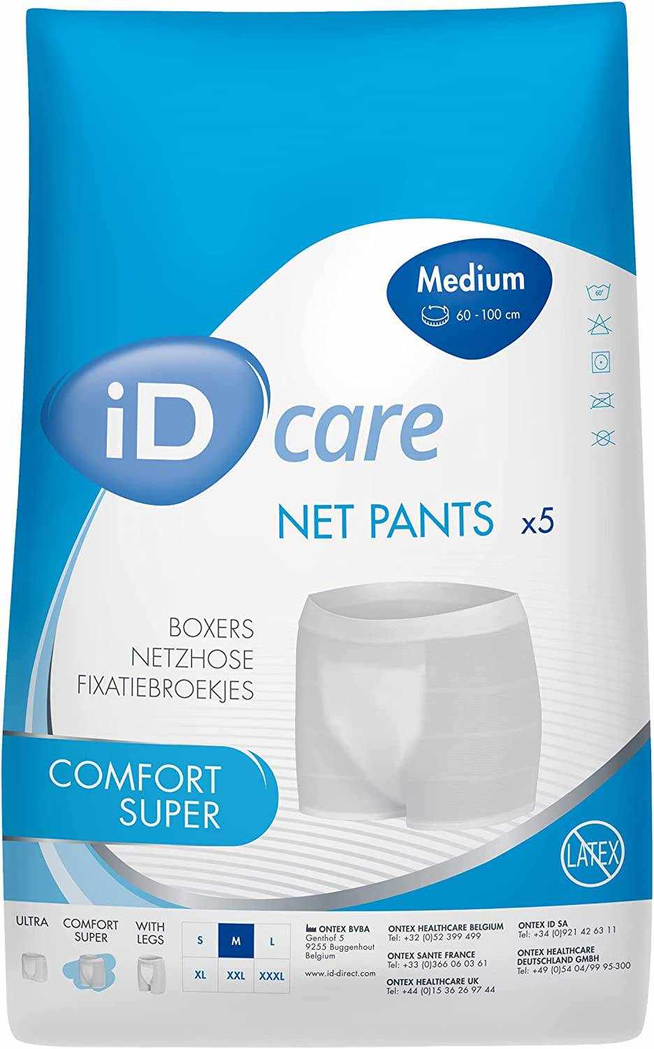 ID Expert Fix reusable net pants super medium pack of 5 for secure, comfortable pad fixation and anti-leakage protection
