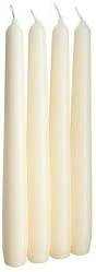 Pack of 4 unscented ivory dinner table candles 20cm x 2.5cm with 5-hour burn time each