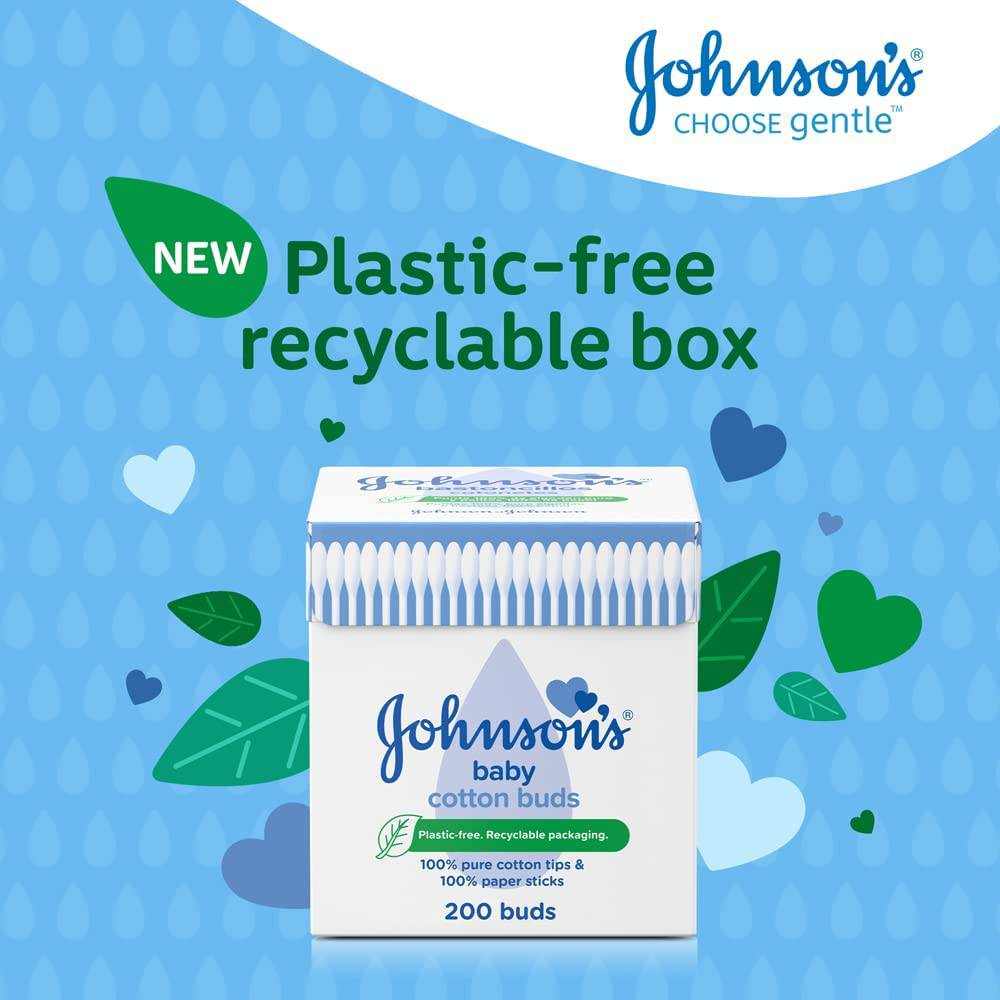 Johnson's Pure Cotton Buds, 200 Buds - nappyworlduk