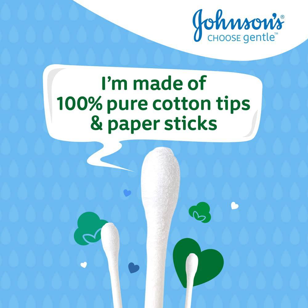 Johnson's Pure Cotton Buds, 200 Buds - nappyworlduk